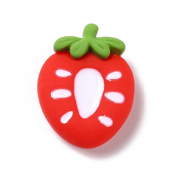 

PandaHall Opaque Resin Cabochons, DIY Accessories, Phone Case Decoration, Strawberry, Red, 24.5x19x8mm Resin Fruit Red