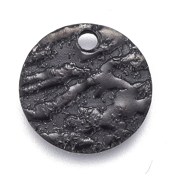 

PandaHall 304 Stainless Steel Charms, Textured, Laser Cut, Flat Round, Electrophoresis Black, 10x1mm, Hole: 1.4mm 304 Stainless Steel Flat...