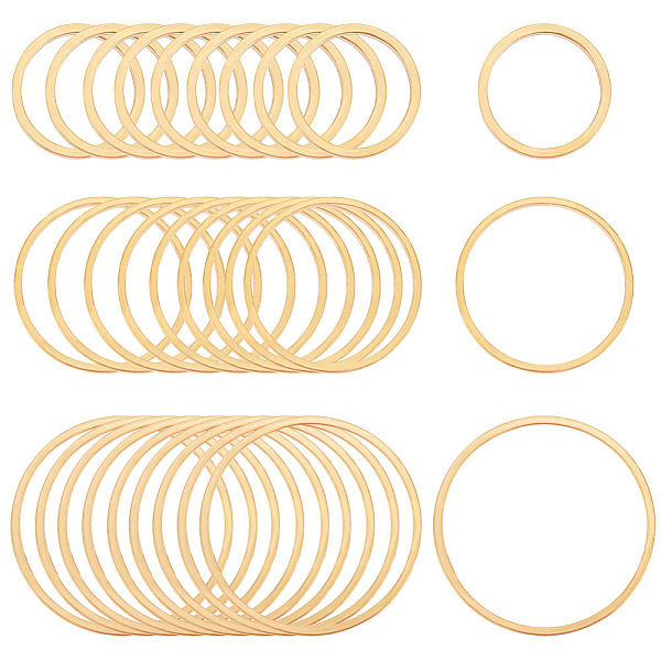 

PandaHall BENECREAT 36Pcs 3 Style 201 Stainless Steel Linking Rings, Round Ring, Golden, 11.5~20x1mm, Inner Diameter: 9.5~17.5mm...