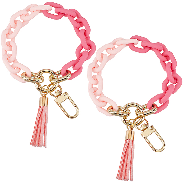 アクリルアズキチェーンブレスレットペンダント装飾2個