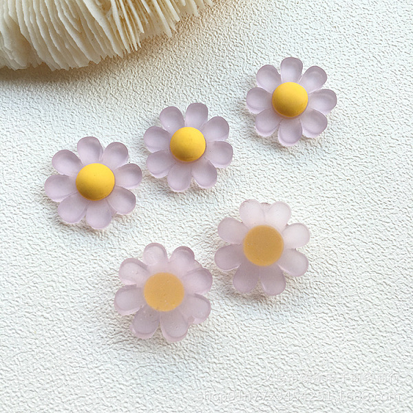 

PandaHall Resin Frosted Cabochons, DIY for Earrings & Bobby Pin Accessories, Flower, Thistle, 23x23mm Resin Flower Purple