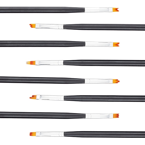 

PandaHall Nylon Nail Art Brushes, with Wooden and Aluminium Findings, Black, 166~185x8~8.5mm, 8pcs/set Wood Black