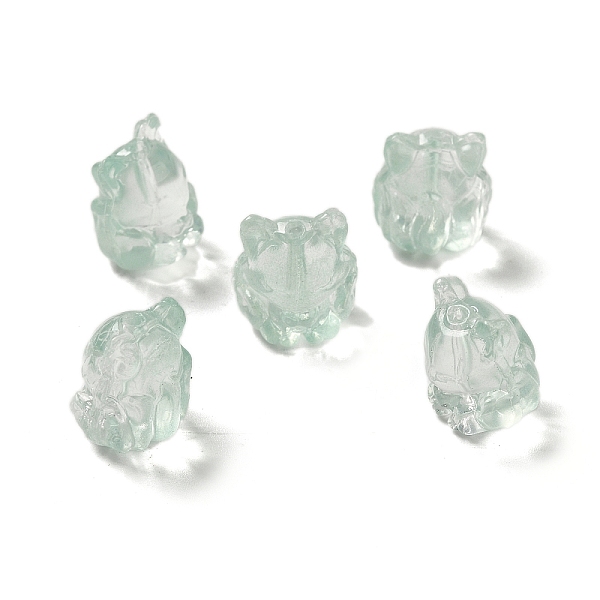 

PandaHall Transparent Glass Beads, Gradient Color, Fox, Honeydew, 16x14x12.5mm, Hole: 1.5mm Glass Fox Green