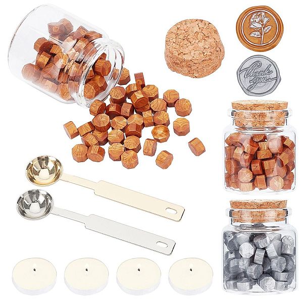 

PandaHall CRASPIRE DIY Wax Seal Stamp Kits, Including Sealing Wax Particles, Candle, Stainless Steel Spoon, Mixed Color, Sealing Wax..., Multicolor