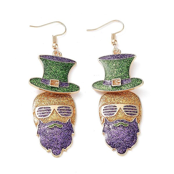 

PandaHall Carnival Theme Glitter Zinc Alloy Dangle Earrings, Human, Colorful, 74x24.5mm Alloy Human