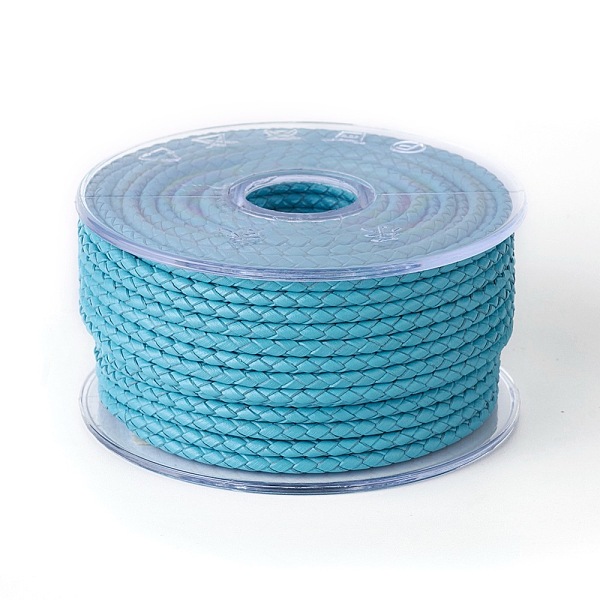 

PandaHall Braided Cowhide Cord, Leather Jewelry Cord, Jewelry DIY Making Material, Dark Turquoise, 3mm, about 5.46 yards(5m)/roll Cowhide..., Cyan
