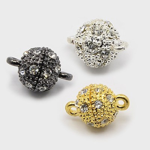 

PandaHall Alloy Rhinestone Magnetic Clasps, Oval, Mixed Color, 14x9mm, Hole: 1mm Alloy+Rhinestone Oval Clear