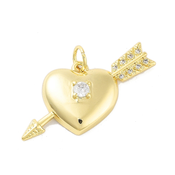 

PandaHall Rack Plating Brass Micro Pave Clear Cubic Zirconia Pendants, with Jump Ring, Cadmium Free & Lead Free, Long-Lasting Plated, Heart...