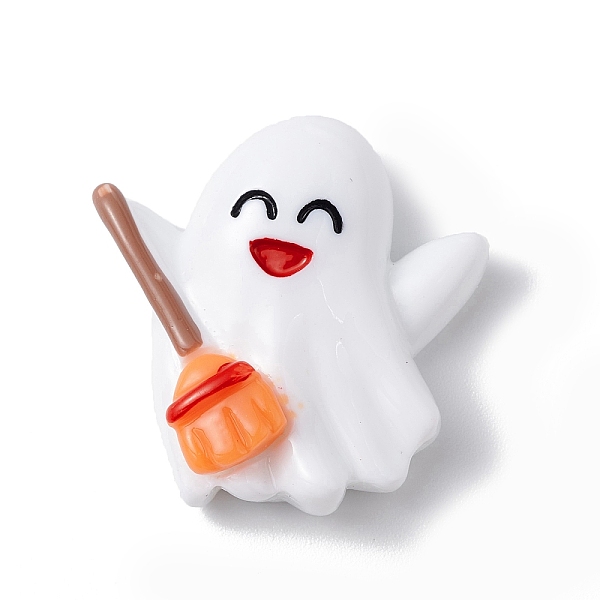 

PandaHall Halloween Opaque Resin Cabochons, White, Ghost Pattern, 27x26.5x9mm Resin Ghost White