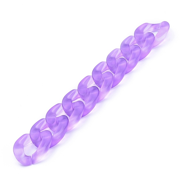 

PandaHall Transparent Acrylic Handmade Curb Chain, Twisted Chain, Purple, 29.5x20.5x6mm, about 39.37 inch(1m)/strand Acrylic Purple