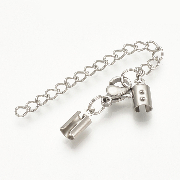 

PandaHall 304 Stainless Steel Chain Extender, Soldered, with Folding Crimp Ends, Stainless Steel Color, 35.5mm long, Lobster: 10x7x3.5mm...