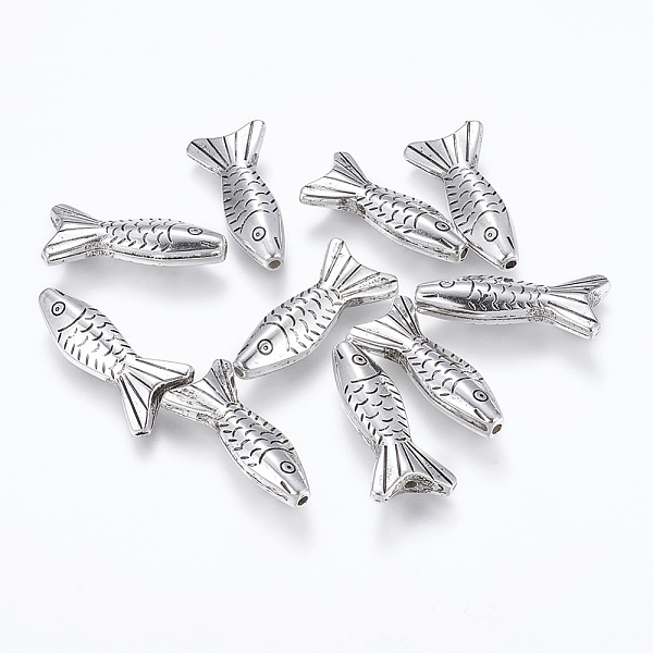 

PandaHall CCB Plastic Beads, Fish, Antique Silver, 29.5x14x6mm, Hole: 2mm Plastic Fish