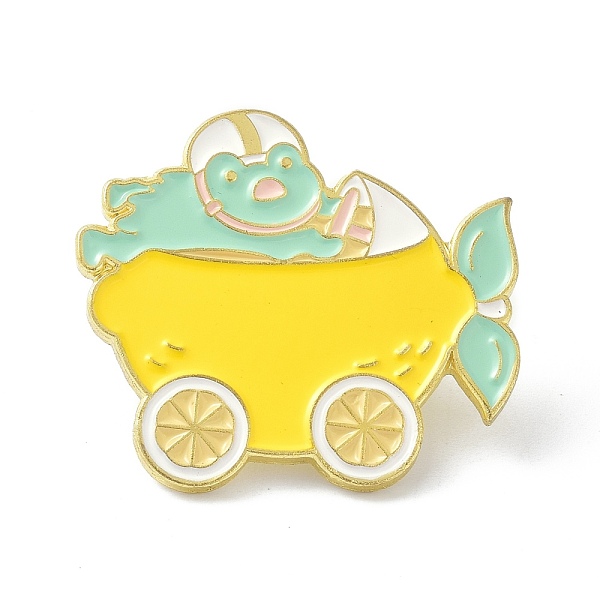 

PandaHall Cartoon Lemon & Frog Enamel Pin, Alloy Enamel Brooch Pin for Clothes Bags, Golden, Yellow, 26.5x30x10mm, Pin: 1mm Alloy+Enamel...