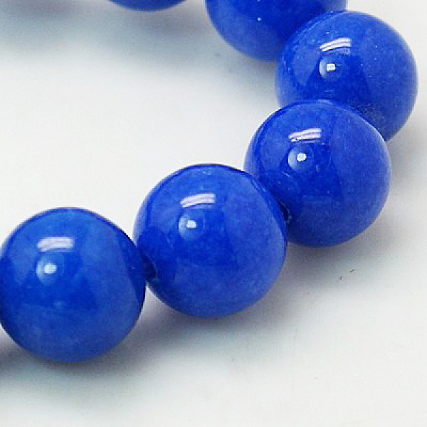 

PandaHall Natural Mashan Jade Round Beads Strands, Dyed, Blue, 12mm, Hole: 1mm, about 34pcs/strand, 15.7 inch Mashan Jade Round Blue