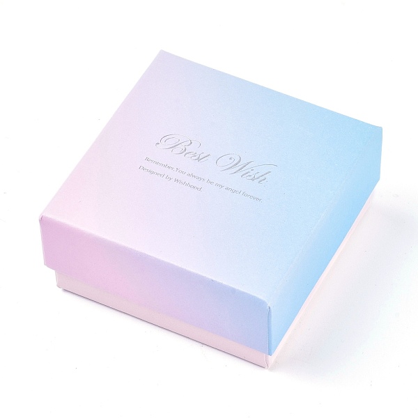 

PandaHall Best Wish Cardboard Bracelet Boxes, with Black Sponge, for Jewelry Gift Packaging, Square, Pink, 7.5x7.5x3.5cm Paper Square Pink
