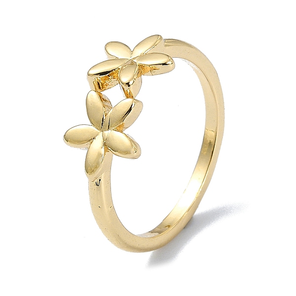 

PandaHall Brass Open Cuff Ring, Flower, Real 18K Gold Plated, Inner Diameter: 17mm Brass Flower