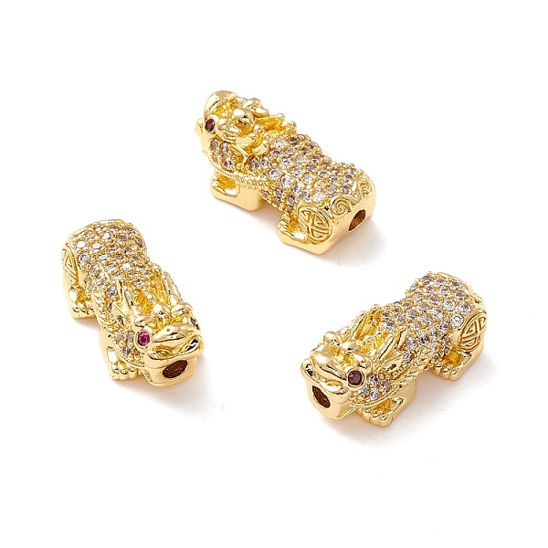 

PandaHall Brass Micro Pave Clear & Orchid Cubic Zirconia Beads, Long-Lasting Plated, Cadmium Free & Lead Free, Lion, Golden, 20x9.5x8.5mm...