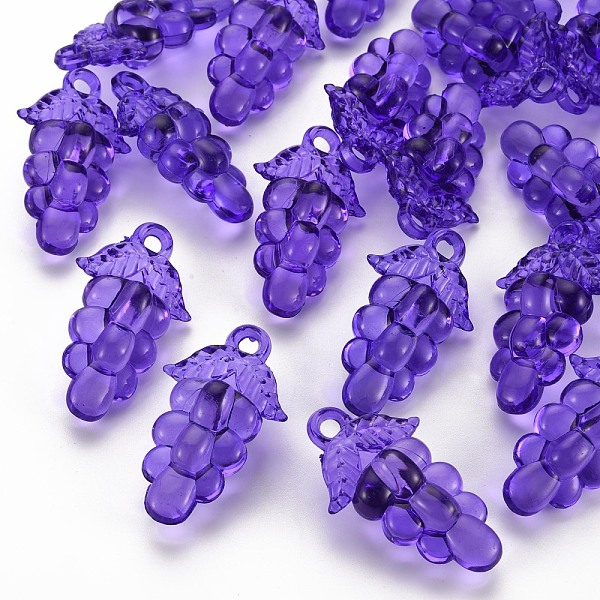 

PandaHall Autumn Theme Transparent Acrylic Beads, Grape, Medium Purple, 46x27x16.5mm, Hole: 3.5mm, about 101pcs/500g Acrylic Fruit