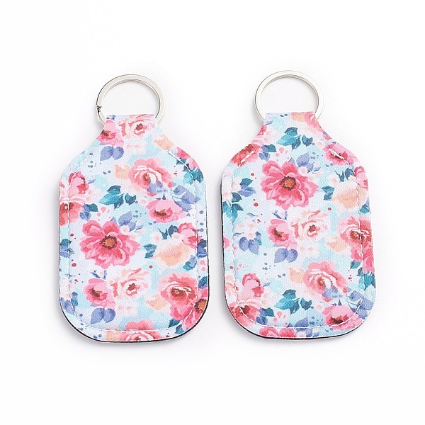 

PandaHall Hand Sanitizer Keychain Holder, for Shampoo Lotion Soap Perfume and Liquids Travel Containers, Colorful, Flower Pattern...
