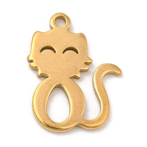 

PandaHall 304 Stainless Steel Charms, Laser Cut, Cat Charm, Golden, 13.5x10x1mm, Hole: 1.2mm 304 Stainless Steel Cat Shape