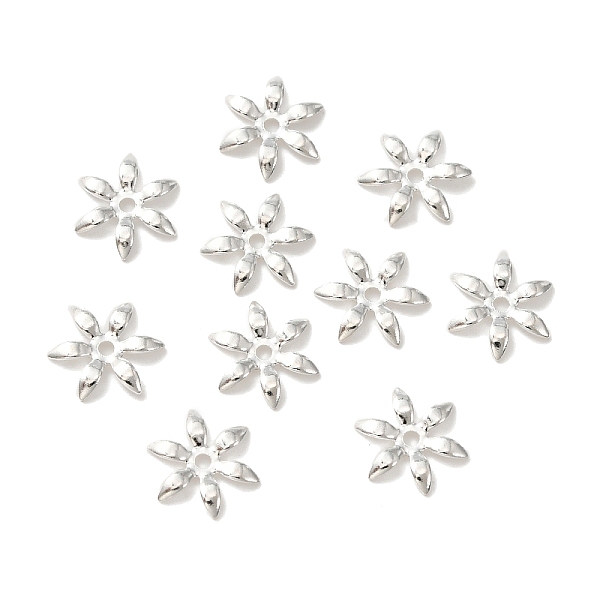

PandaHall Brass Bead Cap, Lead Free & Cadmium Free, 925 Sterling Silver Plated, 7.5x8.5x1mm, Hole: 1mm Brass