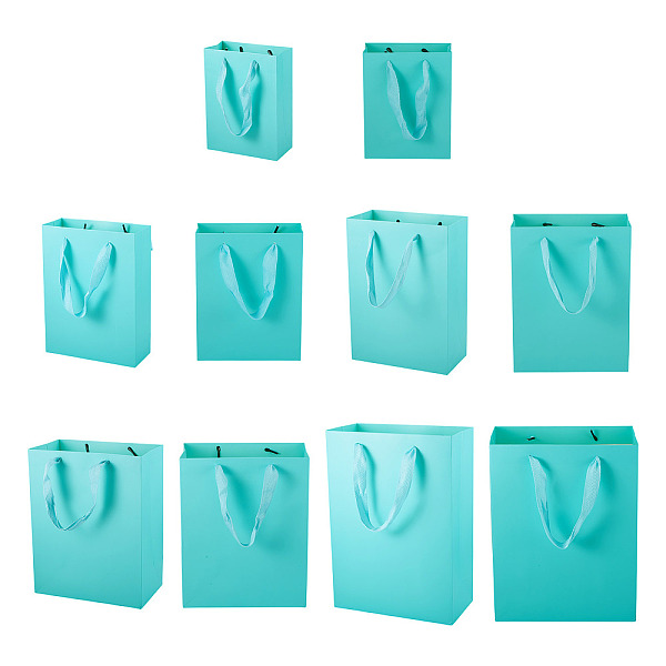 10Pcs 5 Sizes Kraft Paper Gift Shopping Bags Set