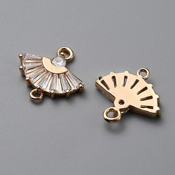 

PandaHall Brass Pave Clear Cubic Zirconia Connector Charms, Fan Links, Light Gold, 14.5x14.5x2.5mm, Hole: 1.2mm and 1.5mm Brass+Cubic...