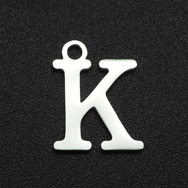 

PandaHall 201 Stainless Steel Charms, Laser Cut, Letter, Stainless Steel Color, Letter.K, 12x9.5x1mm, Hole: 1.5mm 201 Stainless Steel Letter...
