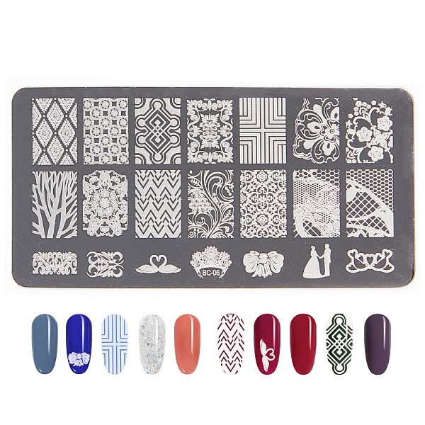 Lace Flower Stainless Steel Nail Art Stamping Plates