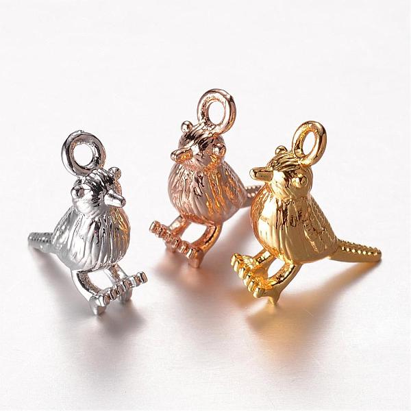 

PandaHall Brass Charms, Bird, Mixed Color, 14x12x5mm, Hole: 1mm Brass Bird Multicolor