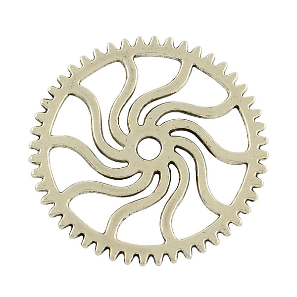 

PandaHall Steampunk Theme Tibetan Style Alloy Gear Cog Pendants, Lead Free & Cadmium Free, Antique Silver, 25x1mm, Hole: 2mm Alloy Gear