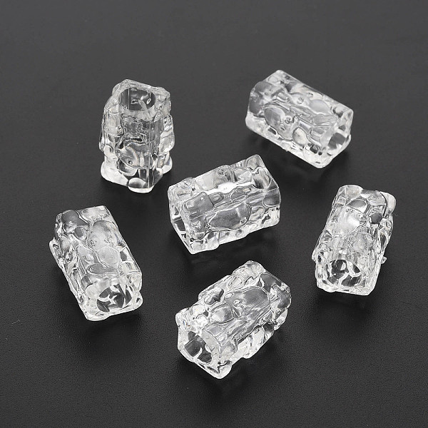 

PandaHall Transparent Crackle Acrylic European Beads, Large Hole Beads, Cuboid, Clear, 19x12x13mm, Hole: 7mm Acrylic Cuboid Clear