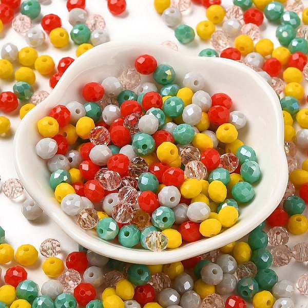 

PandaHall Glass Beads, Faceted, Rondelle, Gray, 6x5mm, Hole: 1mm, about 280pcs/60g Glass Rondelle Gray