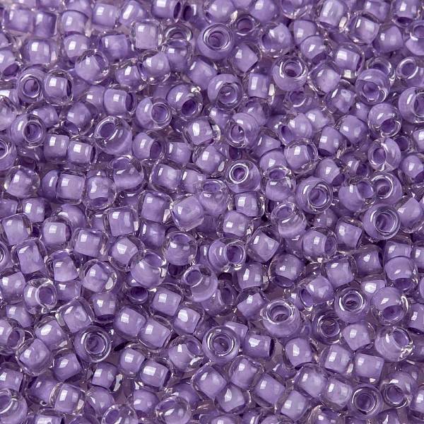 

PandaHall TOHO Round Seed Beads, Japanese Seed Beads, (943) Light Purple Lined Crystal, 8/0, 3mm, Hole: 1mm, about 222pcs/bottle, 10g/bottle...