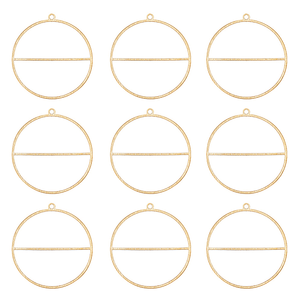 

PandaHall BENECREAT 10Pcs Brass Pendants, Hollow, Oval Charm, Golden, 41x38x0.6mm, Hole: 1.8mm Brass Oval