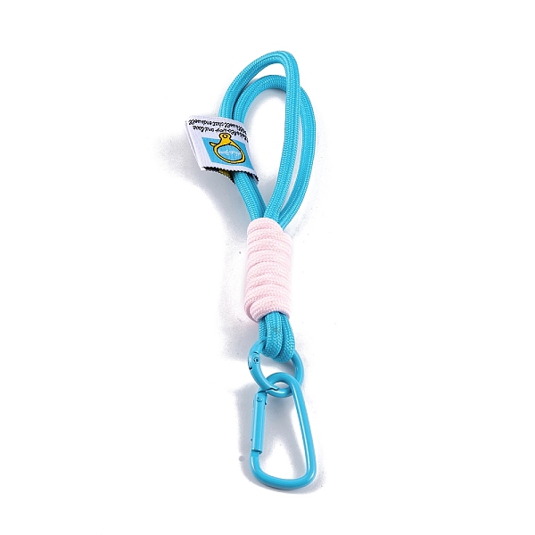 

PandaHall Braided Nylon Strap, Alloy Clasp for Key Chain Bag Phone Lanyard, Deep Sky Blue, 18.5~19cm Nylon