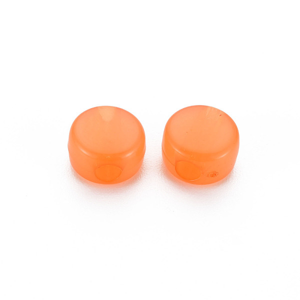

PandaHall Transparent Acrylic Beads, Dyed, Flat Round, Dark Orange, 8.5x5.5mm, Hole: 2.5mm, about 1774pcs/500g Acrylic Flat Round