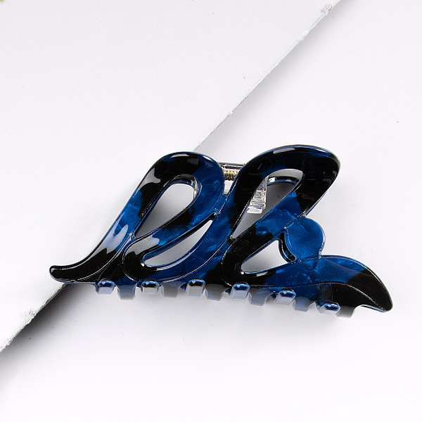 

PandaHall Hair Claw Clip, PVC Ponytail Hair Clip for Girls Women, Royal Blue, 43x93x42mm PVC