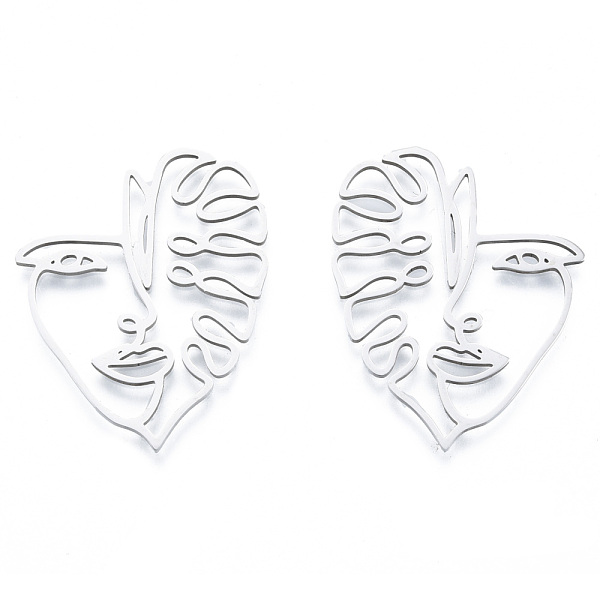 

PandaHall 201 Stainless Steel Filigree Joiners Links, Face, Stainless Steel Color, 37x29.5x1mm 201 Stainless Steel Body