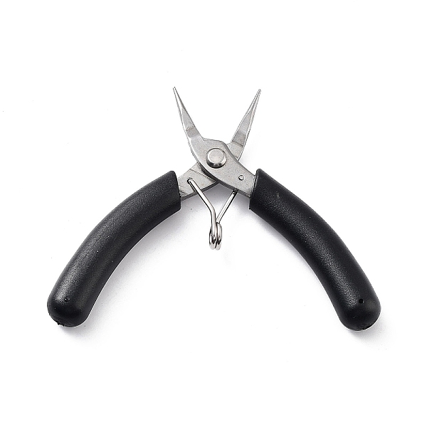 

PandaHall Stainless Steel Jewelry Pliers, Flat Nose Plier, with Plastic Handle & Jaw Cover, Black, 7.7x11.4x1.2cm Stainless Steel Black