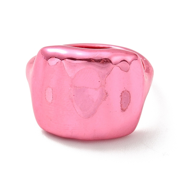 

PandaHall Brass Rectangle Signet Adjustable Ring for Women, Cadmium Free & Lead Free, Hot Pink, US Size 5 1/4(15.9mm) Brass