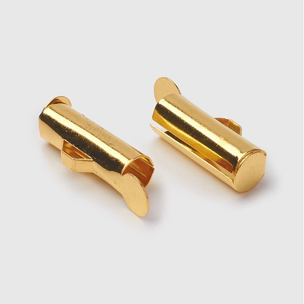 

PandaHall Brass Slide On End Clasp Tubes, Slider End Caps, Golden, 13.5x4.5mm, Hole: 1mm, Inner Diameter: 2mm Brass