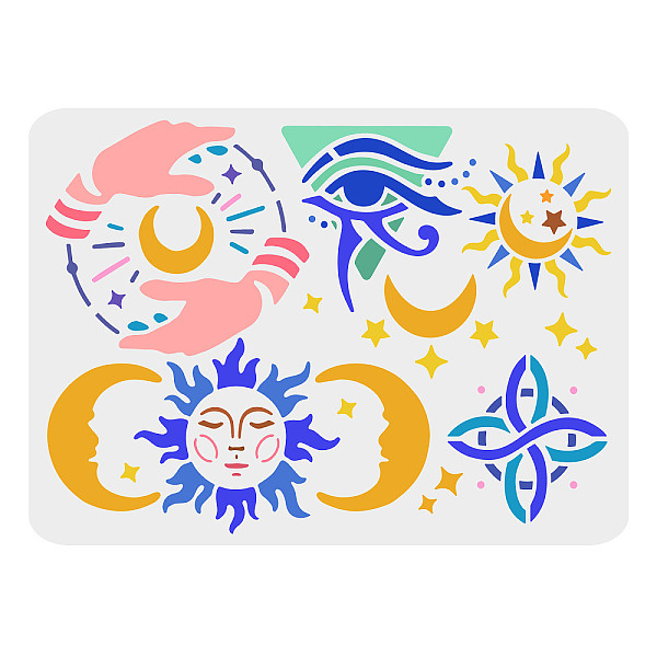 

PandaHall FINGERINSPIRE Sun Moon Star Stencil for Painting 29.7x21cm Reusable Magic Drawing Stencil Sun Stencil Moon Stencil Star Stencil...