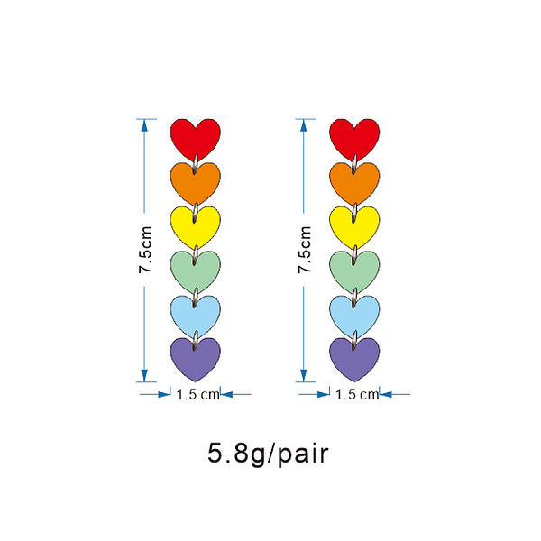 Regenbogen-Farbstolz-Flaggen-Acrylherz-Ohrstecker