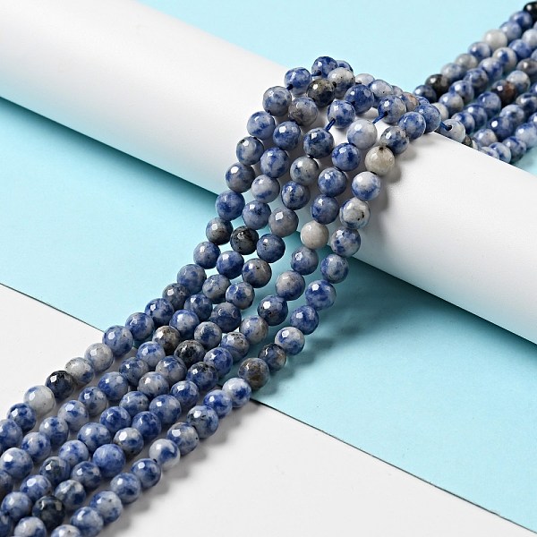 

PandaHall Natural Blue Spot Jasper Beads Strands, Frosted, Round, 6mm, Hole: 1mm, about 62pcs/strand, 14.57''(37cm) Blue Spot Jasper Round