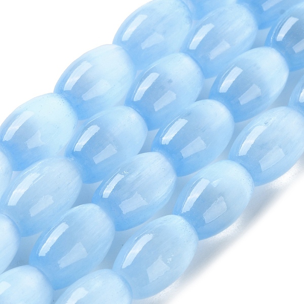 Macaron Color Natural Selenite Beads Strands
