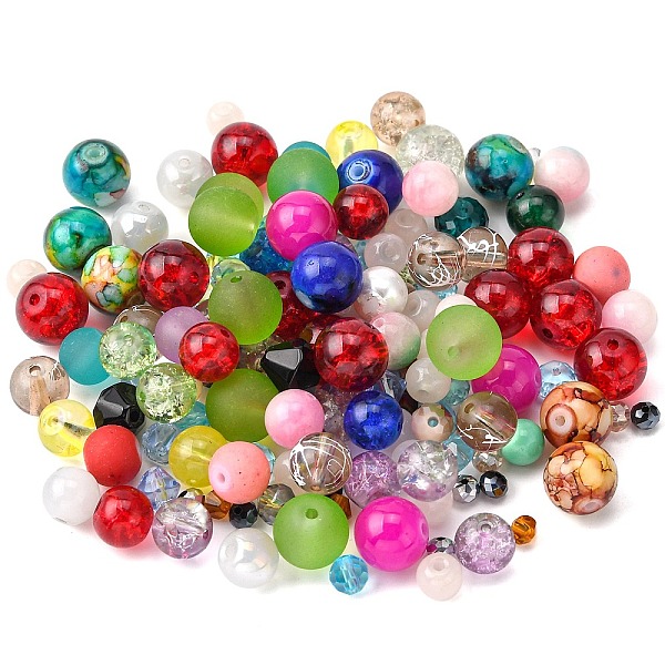 

PandaHall Glass Beads, Mixed Shapes, Mixed Color, 4~19x4~21x3~15mm, Hole: 0.5~2mm Glass Mixed Shapes Multicolor