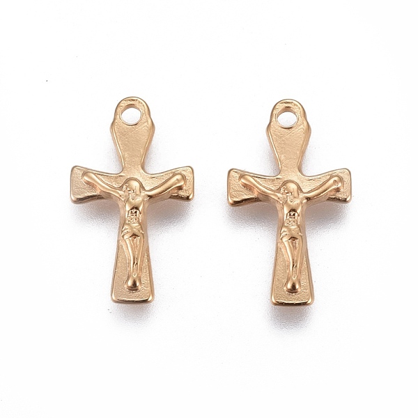 

PandaHall 304 Stainless Steel Pendants, For Easter, Crucifix Cross, Golden, 16.5x9.5x1.8~1.9mm, Hole: 1.4mm 304 Stainless Steel Cross