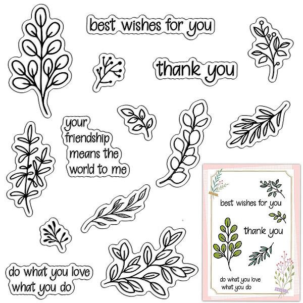 

PandaHall Custom PVC Plastic Clear Stamps, for DIY Scrapbooking, Photo Album Decorative, Cards Making, Stamp Sheets, Film Frame, Branch...