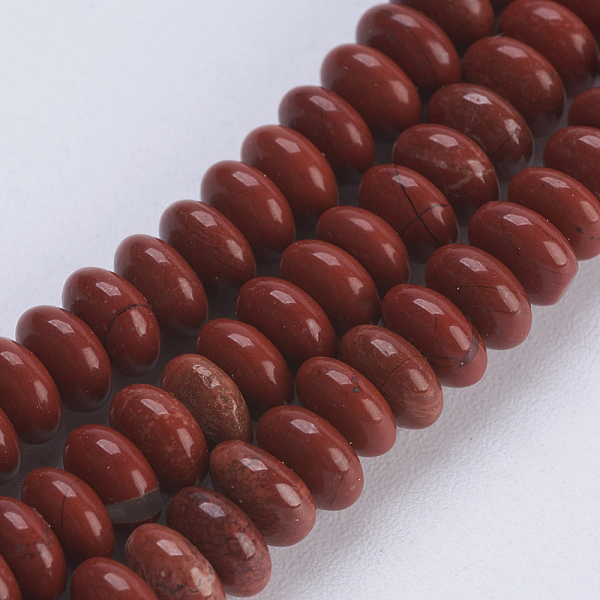 

PandaHall Natural Red Jasper Beads Strands, Rondelle, 4.5~5x2~2.5mm, Hole: 0.8mm, about 162~166pcs/strand, 15.1 inch~15.3 inch(38.5~39cm)...